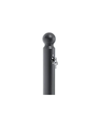 Plastic bollard with ball head D76 mm, black, removable, with security lock and 2 keys. Total height 125 cm, approx. 90 cm above ground. Buy in the online store.