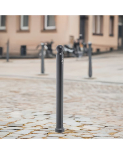 Plastic bollard with ball head D 76 mm, black, removable. 90 cm above ground. Buy in the online store.