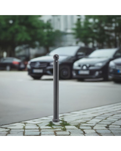 Plastic bollard with ball head D 76 mm, black, removable. 90 cm above ground. Buy in the online store.