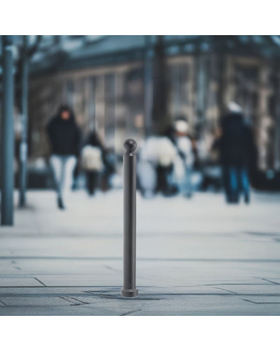 Plastic bollard with ball head D 76 mm, black, removable. 90 cm above ground. Buy in the online store.