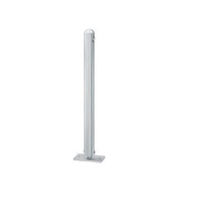 Stainless steel bollard, D 76 mm, foldable, with fire brigade lock DIN 3222, for doweling