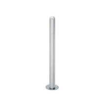 Stainless steel bollard, D 76 mm, fixed with base plate for doweling