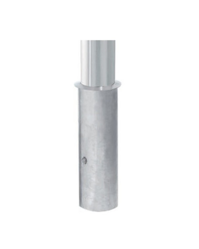 Stainless steel bollard diameter 102 mm, removable, with ground sleeve for setting in concrete, without lock, total height 1200 mm (approx. 900 mm above ground). Buy in the online shop