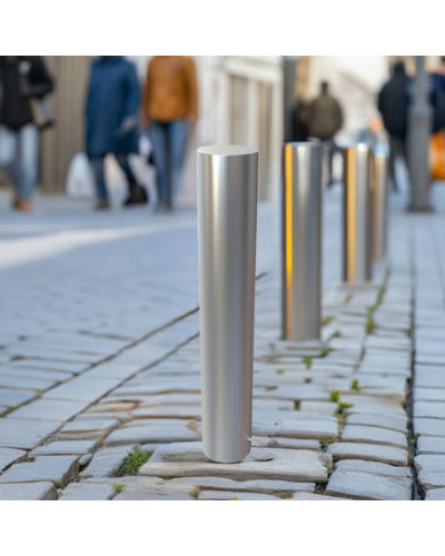 Bollards stainless steel Ø 159 mm stationary for installation in concrete, without a lock, overall height 1200 mm (approx. 900 mm above ground) . Buy in the online store.