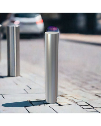 Bollards stainless steel Ø 159 mm stationary for installation in concrete, without a lock, overall height 1200 mm (approx. 900 mm above ground) . Buy in the online store.