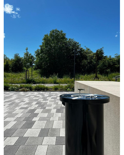 Buy Online Shop Stainless steel bollard Diameter of 168 mm, retractable with gas pressure spring, total height 1600 mm (approx. 600 mm above ground)