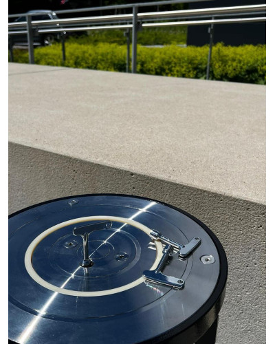 Buy Online Shop Stainless steel bollard Diameter of 168 mm, retractable with gas pressure spring, total height 1600 mm (approx. 600 mm above ground)