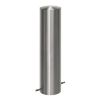 Stainless steel bollard D 204 mm fixed for setting in concrete, without lock, 600 mm above ground 
