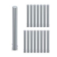 BIGPACK 16 x barrier posts made of stainless steel, diameter 89 mm, fixed in concrete 