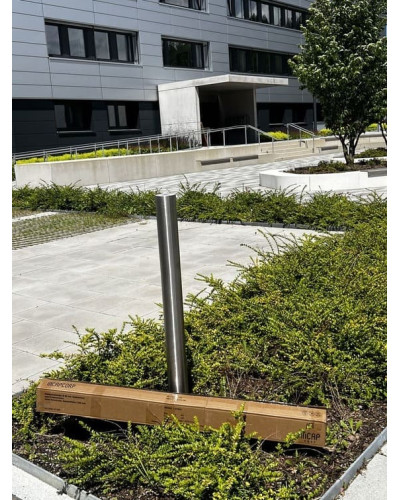 Bollards stainless steel Ø 89 mm stationary for installation in concrete. Buy in the online store.