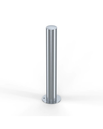 Bollard stainless steel Ø 89 mm stationary with base plate, to be fixed by plugs, without lock, total height approx. 900 mm above ground . Buy in the online store.