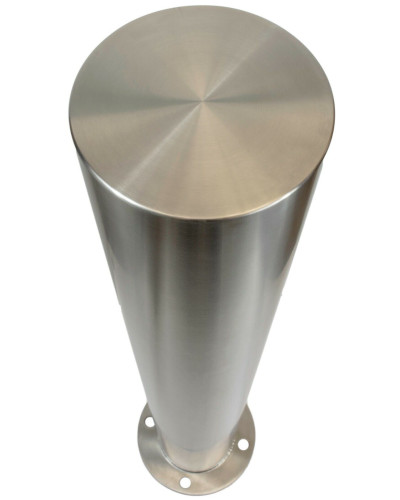 Bollard stainless steel Ø 89 mm stationary with base plate, to be fixed by plugs, without lock, total height approx. 900 mm above ground . Buy in the online store.