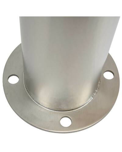 Bollard stainless steel Ø 89 mm stationary with base plate, to be fixed by plugs, without lock, total height approx. 900 mm above ground . Buy in the online store.