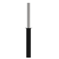 Stainless steel bollard diameter 89 mm, retractable with manual lifting/lowering (without gas pressure spring), Triangular closure, total height 1200 mm (approx. 900 mm above ground) 