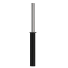 Stainless steel bollard diameter 89 mm, retractable with manual lifting/lowering (without gas pressure spring), Triangular closure, total height 1200 mm (approx. 900 mm above ground) 