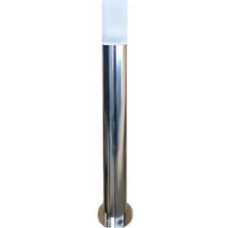 Stainless steel post with lamp diameter 80 mm, fixed with base plate for dowelling, total height approx. 900 mm above ground 