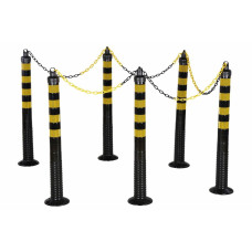 Set Flexible Posts, Barrier Posts black-yellow 100 cm                