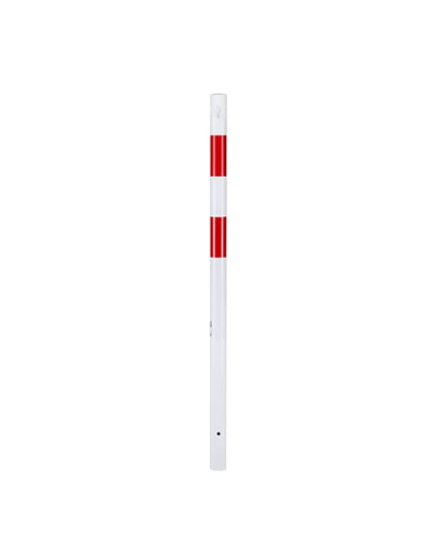 Barrier post with eyelets, for setting in concrete, with 2 red reflective foils. Buy in the online shop.