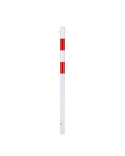 Barrier post with eyelets, for setting in concrete, with 2 red reflective foils. Buy in the online shop.