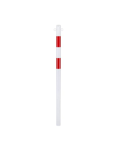 Barrier post with eyelets, for setting in concrete, with 2 red reflective foils. Buy in the online shop.