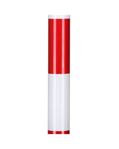 Barrier post made of steel, for setting in concrete, with 2 red reflective foils. Buy in the online shop.