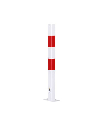 Barrier post 70x70 mm, for bolting on, for indoor use, with 2 red reflective foils. Buy in the online shop.