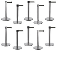 Demarcation stand set 10 pieces, 3 m tape BLACK 