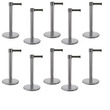 Demarcation stand set 10 pieces, 3 m tape BLACK 