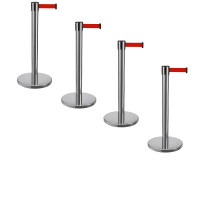 Demarcation stand set 4 pieces, 3 m tape RED 