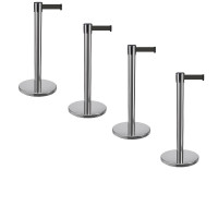 Demarcation stand set 4 pieces, 3 m tape BLACK 