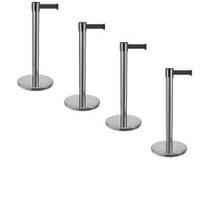 Demarcation stand set 4 pieces, 3 m tape BLACK 