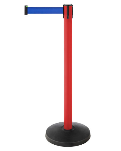 Demarcation metal barrier post red, belt blue . Buy in the online store.