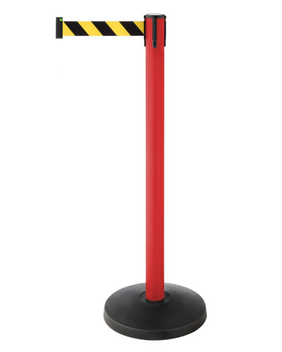 Demarcation metal barrier post red, belt black/yellow . Buy in the online store.