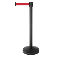 Demarcation metal barrier post black, red 