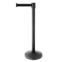 Demarcation metal barrier post black, black 