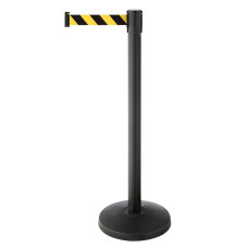 Demarcation metal barrier post black, black/yellow 