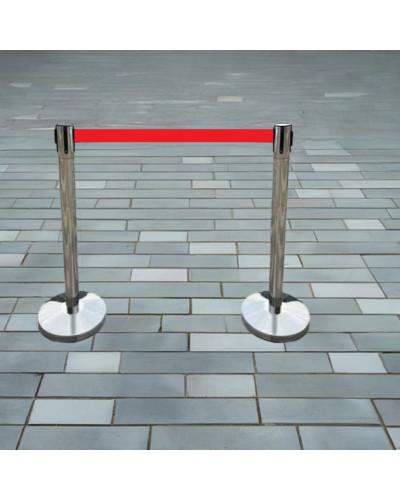 Demarcation stand, stainless steel, 360° rotating head, 3 m drawstring RED . Buy in the online store.