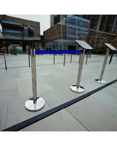 Demarcation stand, stainless steel, 360° rotating head, 3 m drawstring BLUE. Buy in the online store.