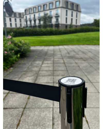 Demarcation stand, stainless steel, 360° rotating head, set 10 pieces, 3 m drawstring BLACK. Buy Online Shop