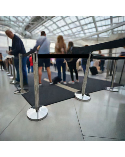 Demarcation stand, stainless steel, 360° rotating head, set 10 pieces, 3 m drawstring BLACK. Buy Online Shop