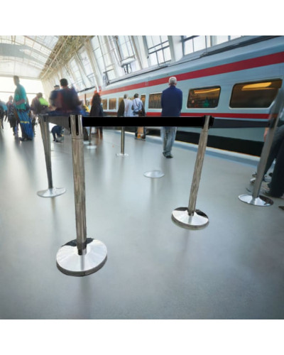 Demarcation stand, stainless steel, 360° rotating head, set 10 pieces, 3 m drawstring BLACK. Buy Online Shop