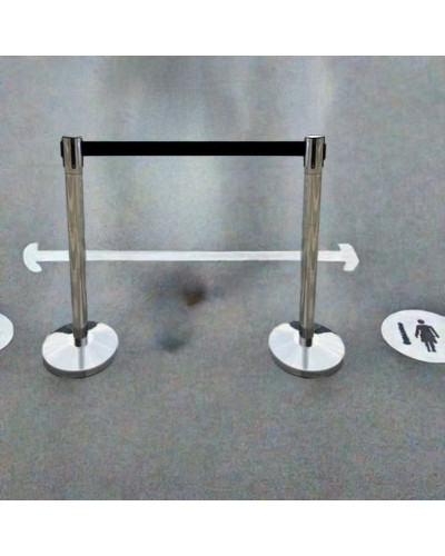 Demarcation stand, stainless steel, 360° rotating head, set 10 pieces, 3 m drawstring BLACK. Buy Online Shop