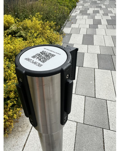 Order demarcation stand, belt post stackable, drawstring red 3 m