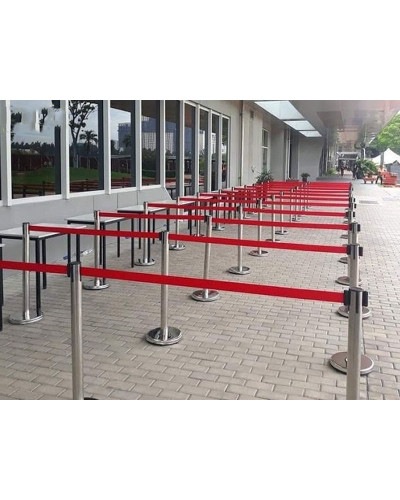 People guidance system with belt, 2x3 m red. Buy in the online store.