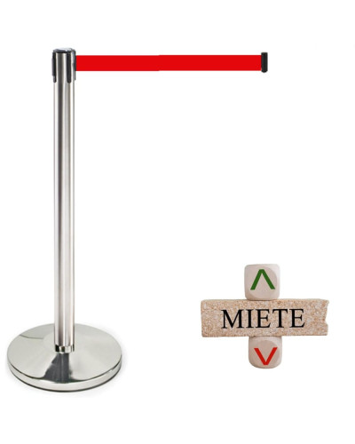 Rent a demarcation stand elegant, 3 m tape RED. Rent in the online store.