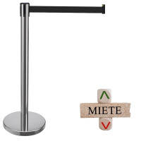 Rent a demarcation stand elegant, 3 m tape BLACK