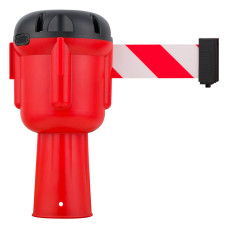 Traffic cone topper 10 m, red/white strap, red cassette 