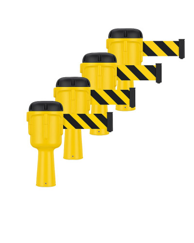 Buy traffic cone attachment with barrier tape yellow/black hatched, 10 m online – Flexible solutions for barriers
