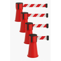 Traffic cone attachment with barrier tape red/white hatched 3 m