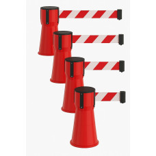Traffic cone attachment with barrier tape red/white hatched 3 m